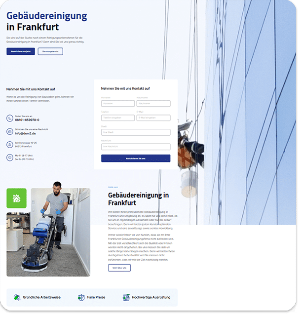 Webseite Gebäudereinigung Rhein Main